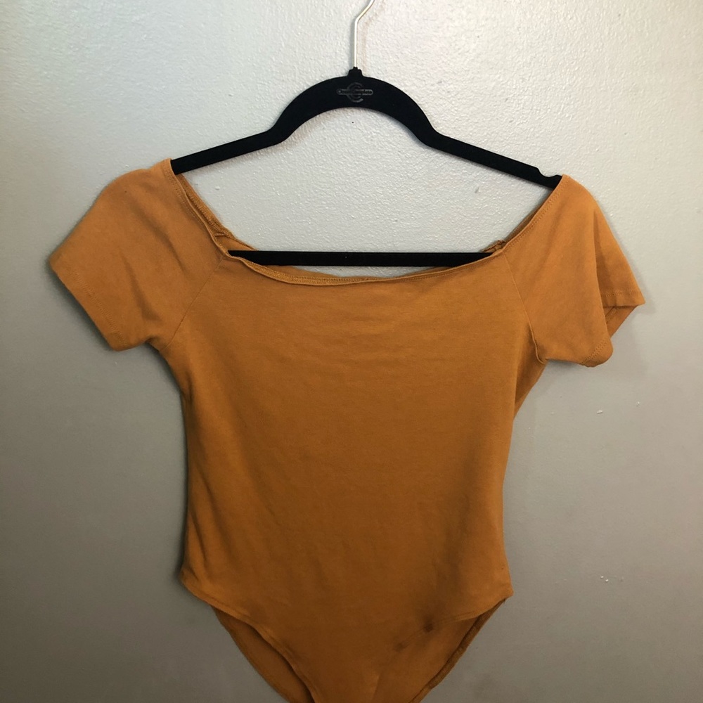 Tan Off the Shoulder Bodysuit